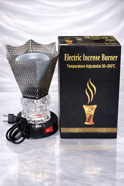 Electric Bakhoor Burner with Lamp – Gold & Silver